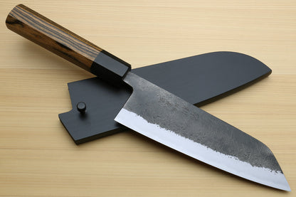 Yoshihiro Nashiji High Carbon White Steel #2 Japanese Bunka Chefs Knife with Cocobolo Wood Handle