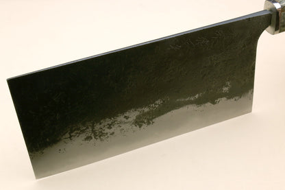 Yoshihiro Nashiji High Carbon White Steel #2 Chinese-Style Cleaver Vegetable Knife with Stabilized Maple Burl Handle (Mazaki Special Edition: TYPE D)