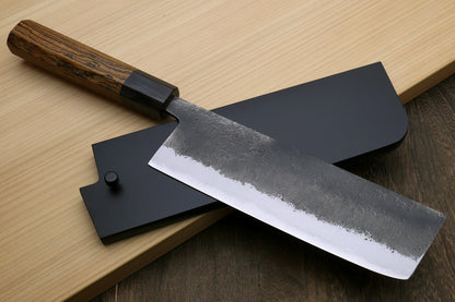 Yoshihiro Nashiji High Carbon White Steel #2 Japanese Nakiri Vegetable Knife with Cocobolo Wood Handle