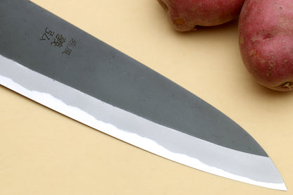 Yoshihiro High Carbon Blue Steel #2 Kurouchi Gyuto Japanese Multipurpose Knife with Ebony Wood Handle