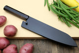 Yoshihiro High Carbon Blue Steel #2 Kurouchi Gyuto Japanese Multipurpose Knife with Ebony Wood Handle