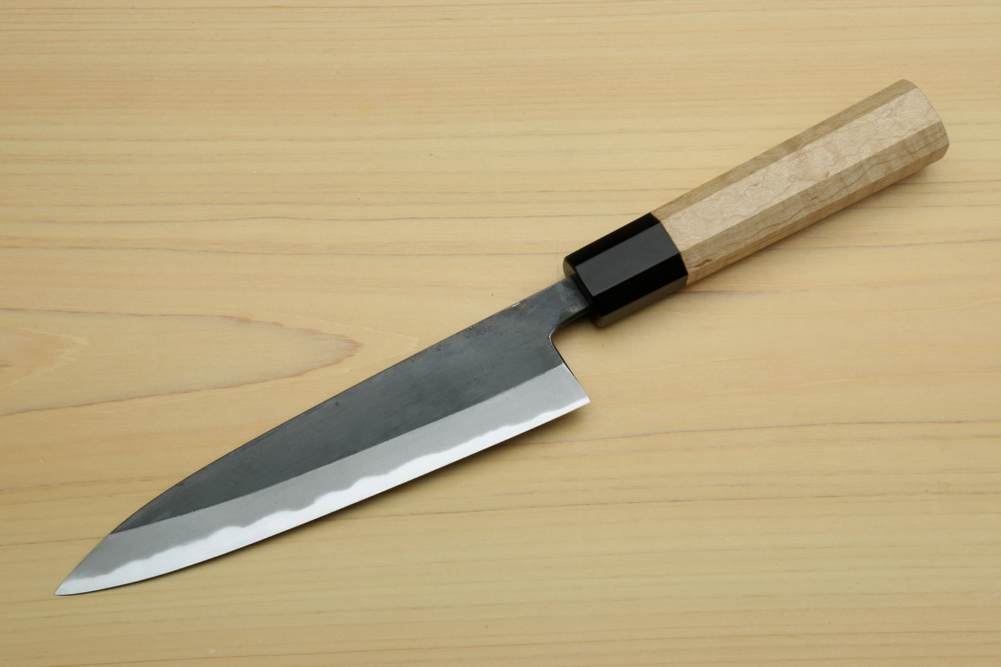 Yoshihiro High Carbon Blue Steel #2 Kurouchi Petty Utility Knife with Kaede Handle
