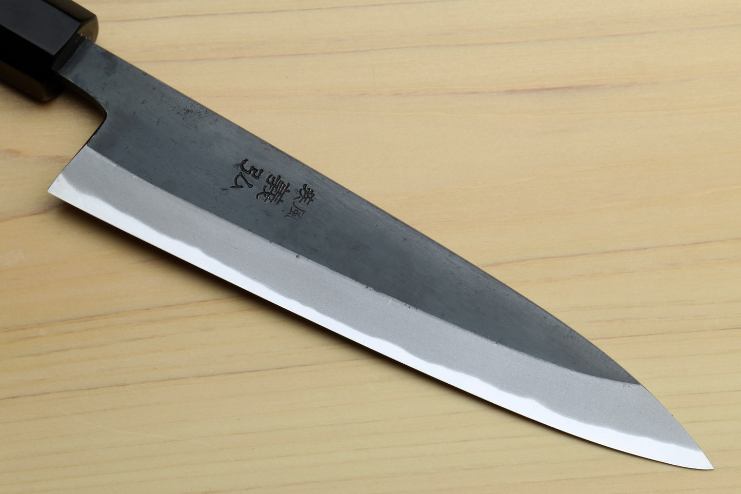 Yoshihiro High Carbon Blue Steel #2 Kurouchi Petty Utility Knife with Kaede Handle