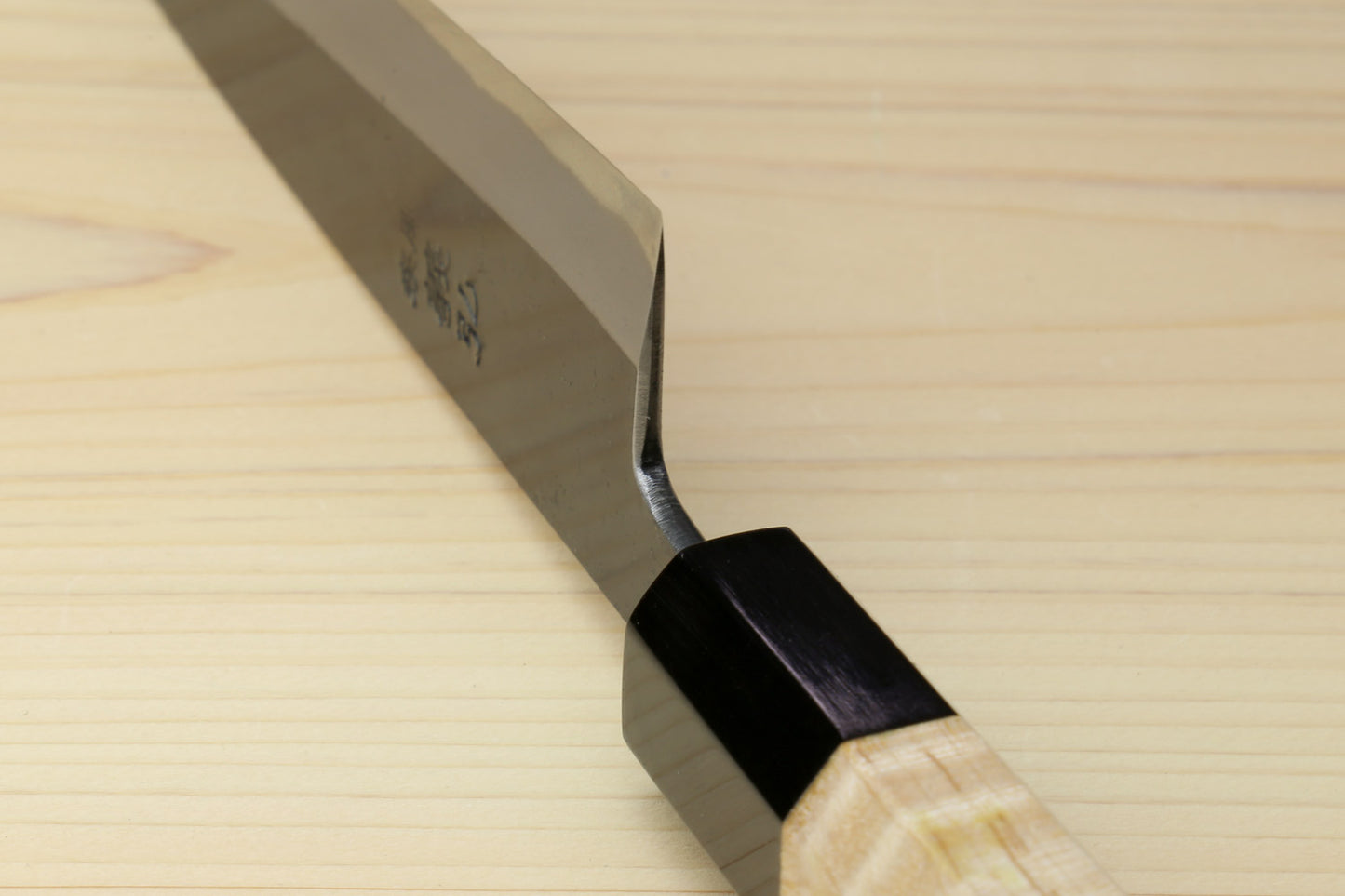 Yoshihiro High Carbon Blue Steel #2 Kurouchi Petty Utility Knife with Kaede Handle
