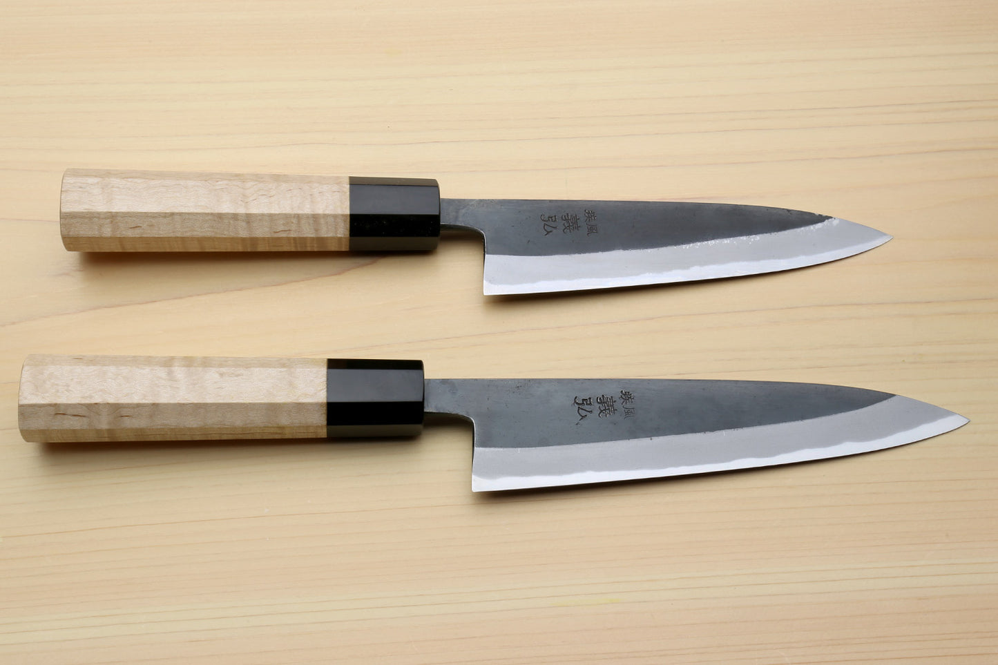 Yoshihiro High Carbon Blue Steel #2 Kurouchi Petty Utility Knife with Kaede Handle