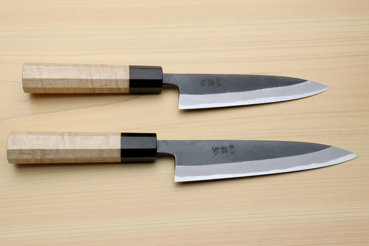 Yoshihiro High Carbon Blue Steel #2 Kurouchi Petty Utility Knife with Kaede Handle