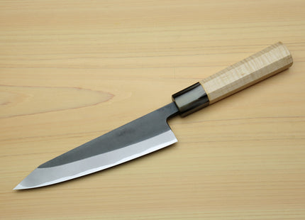Yoshihiro High Carbon Blue Steel #2 Kurouchi Petty-Kiritsuke Utility Knife with Kaede Handle