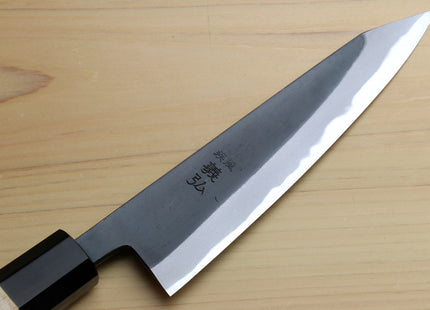 Yoshihiro High Carbon Blue Steel #2 Kurouchi Petty-Kiritsuke Utility Knife with Kaede Handle