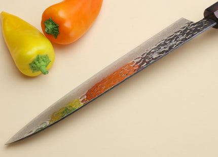 Yoshihiro VG-10 46 Layers Hammered Damascus Gyuto (210mm/240mm) Petty (150mm) Shitan Rosewood Handle Chefs Knife Set