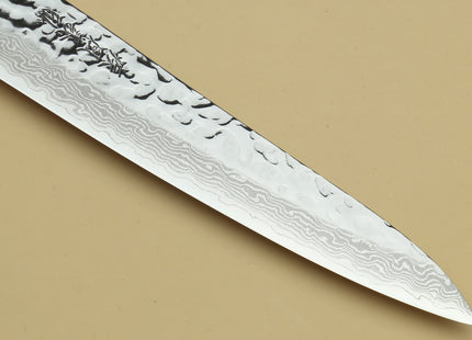 Yoshihiro VG-10 46 Layers Hammered Damascus Petty Utility Japanese Chef Knife Alternative Ivory Handle (6" (150mm))