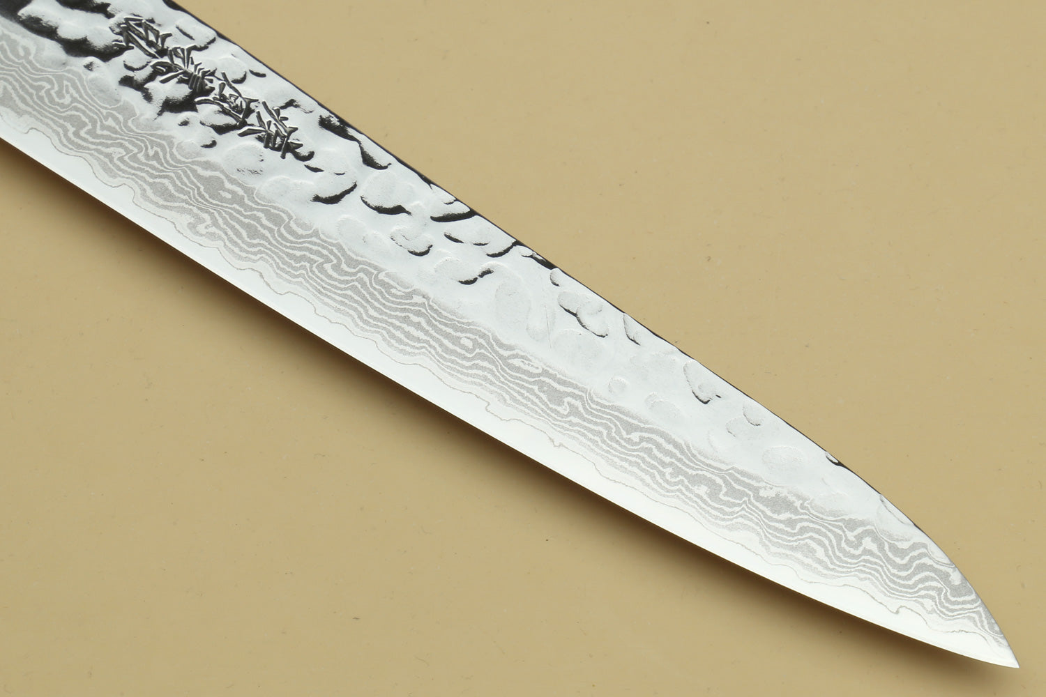 Yoshihiro VG-10 46 Layers Hammered Damascus Petty Utility Japanese Chef Knife Alternative Ivory Handle (6" (150mm))