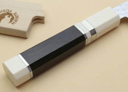 Yoshihiro VG-10 46 Layers Hammered Damascus Petty Utility Japanese Chef Knife Alternative Ivory Handle (6" (150mm))