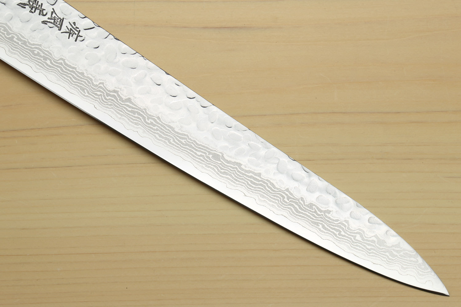 Yoshihiro VG-10 46 Layers Hammered Damascus Sujihiki Japanese Slicer Knife Octagonal Alternative Ivory Handle (Blade Length: 9.5" (240mm))