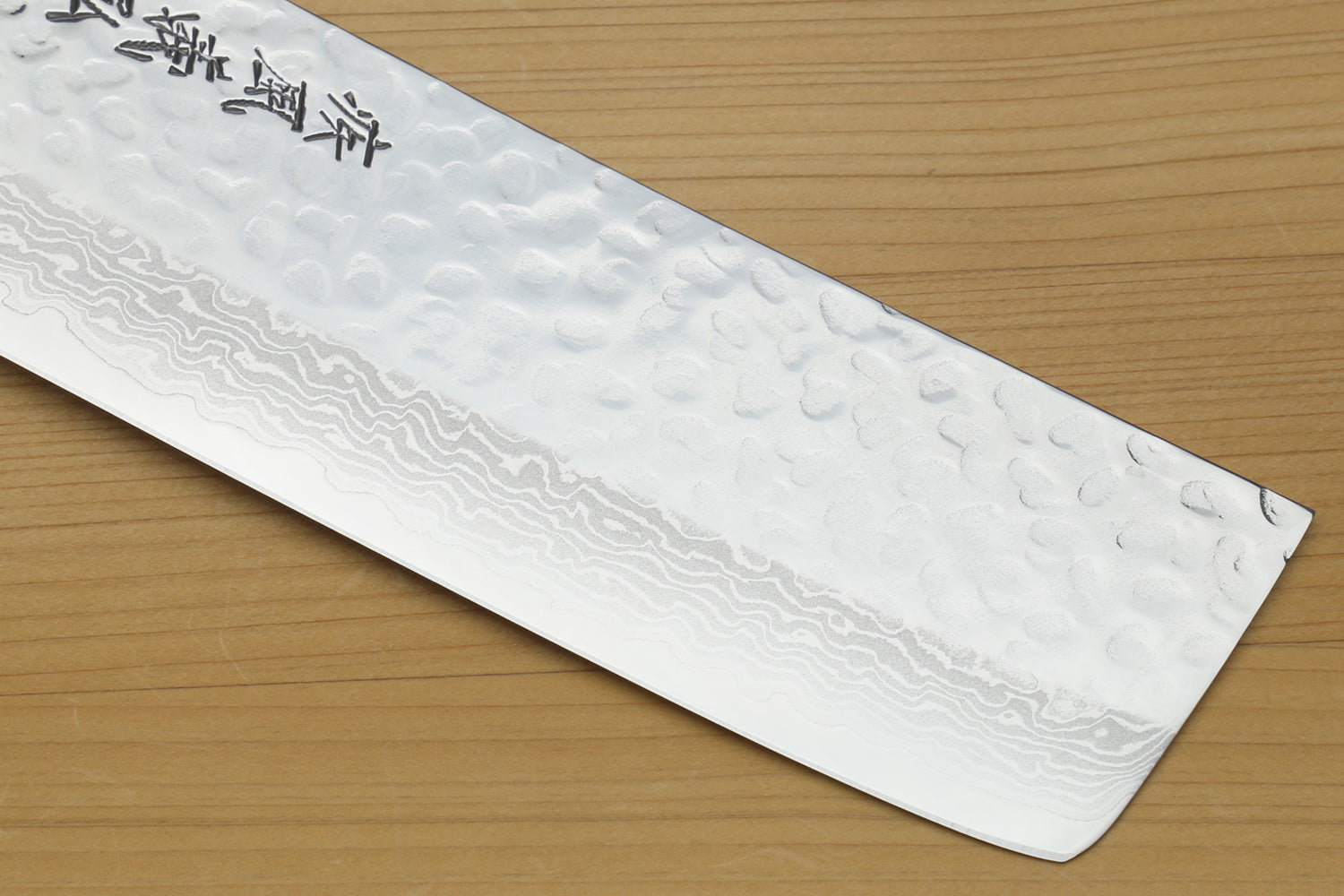 Yoshihiro VG-10 46 Layers Hammered Damascus Nakiri Japanese Vegetable Knife Howlite White Handle with Alternative Ivory Bolster(6.5" (165mm))