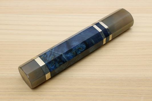 Yoshihiro Ocean Blue Handle with Water Buffalo Horn Bolster for Gyuto Chef Knife