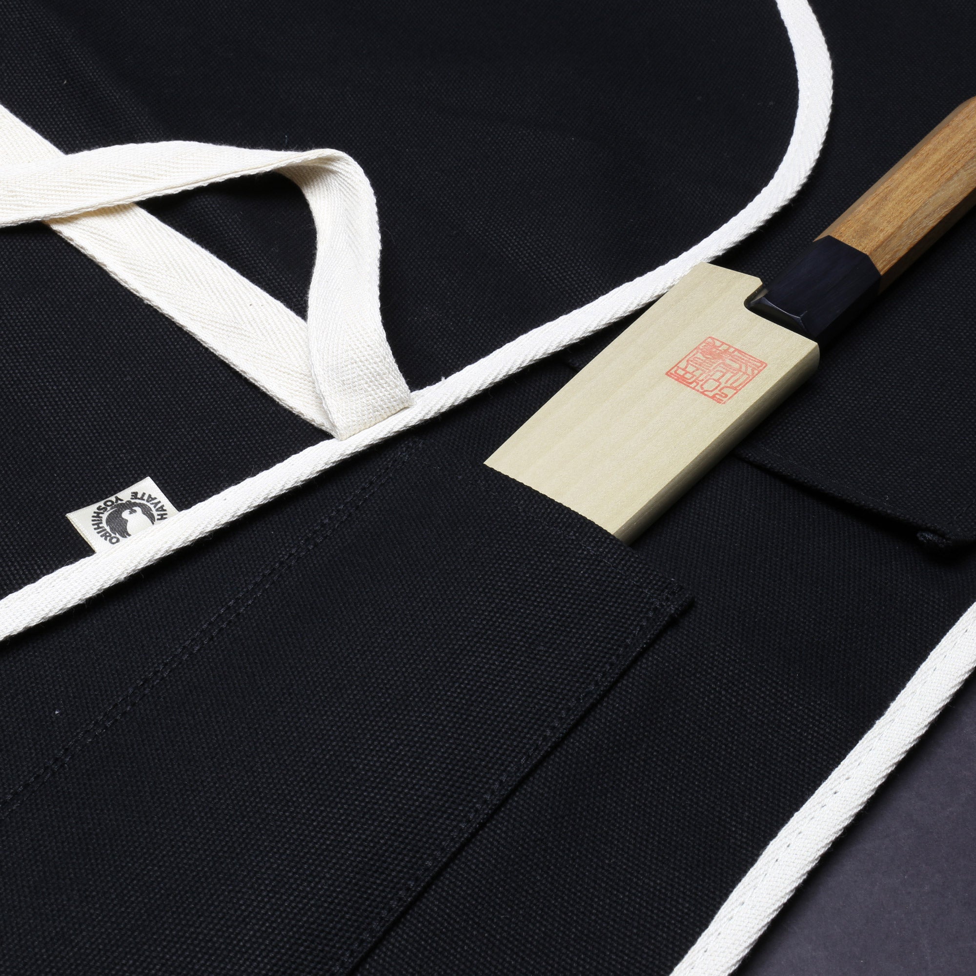 Yoshihiro Japanese Knife Cotton Pouch Bag Black Color (6 Slots)
