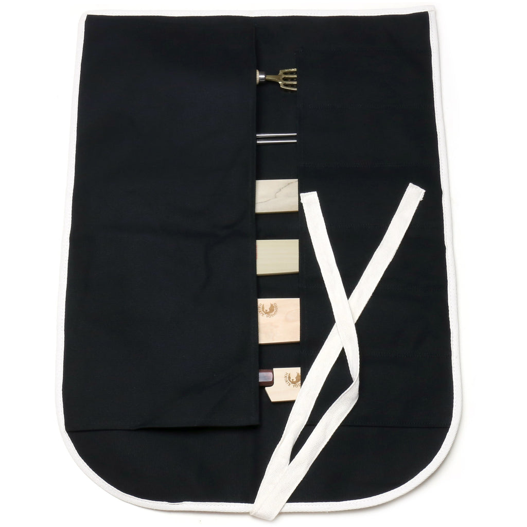 Yoshihiro Japanese Knife Cotton Pouch Bag Black Color (6 Slots)
