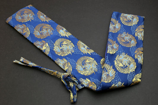 Yoshihiro Japanese Knife Pouch Bag (Blue & Gold Dragon Pattern)