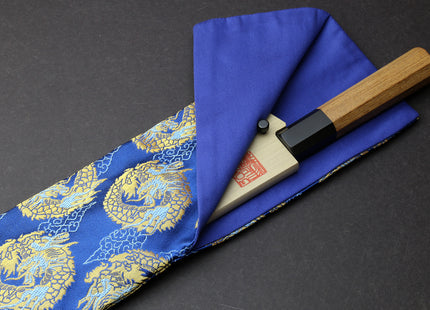 Yoshihiro Japanese Knife Pouch Bag (Blue & Gold Dragon Pattern)