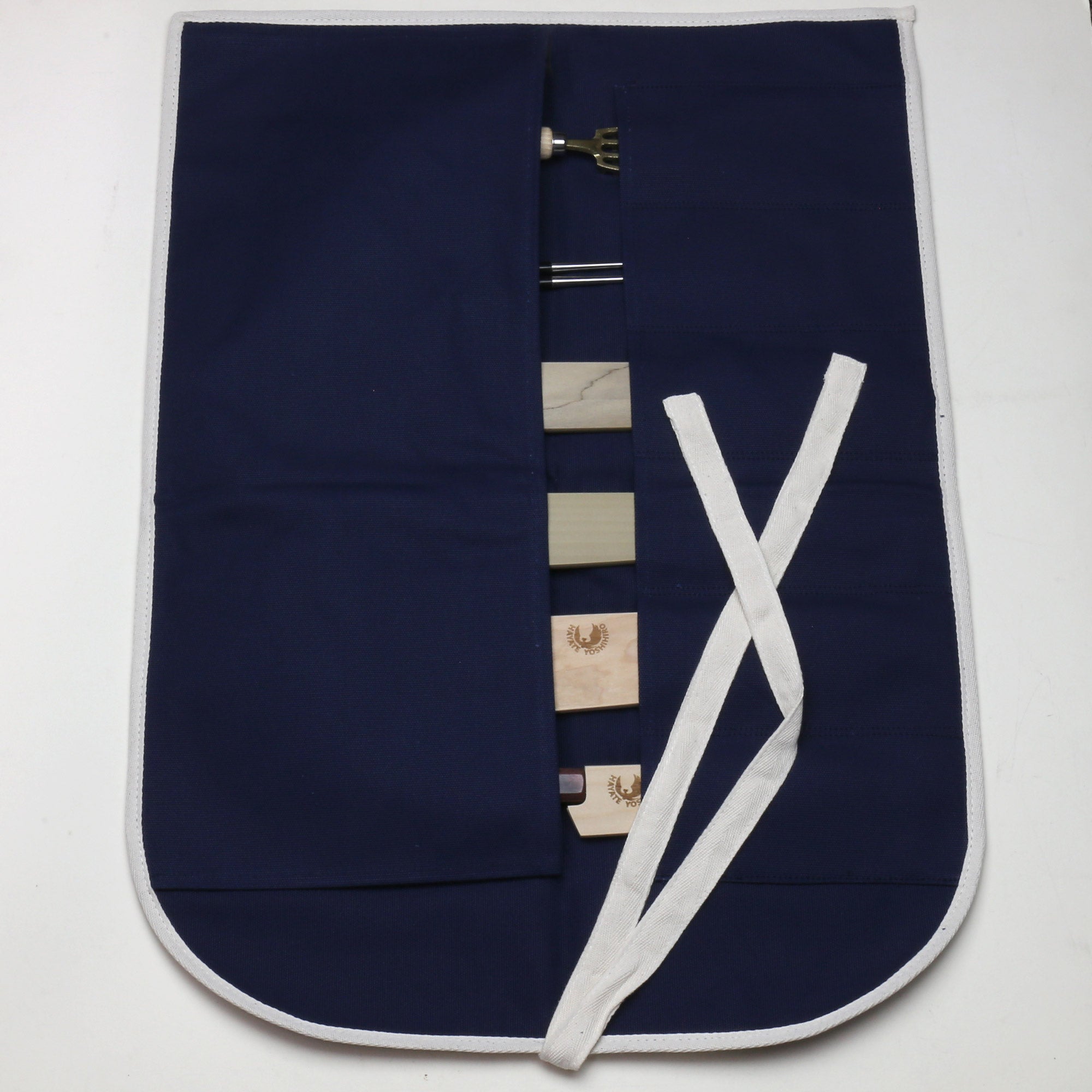 Yoshihiro Japanese Knife Cotton Pouch Bag Dark Navy Color (6 Slots)