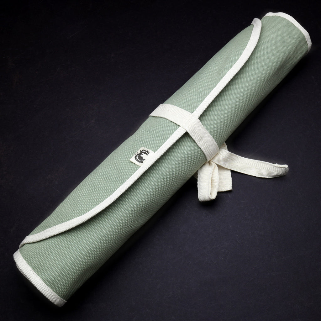 Yoshihiro Japanese Knife Cotton Pouch Bag Olive-Green Color (6 Slots)