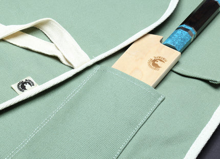 Yoshihiro Japanese Knife Cotton Pouch Bag Olive-Green Color (6 Slots)