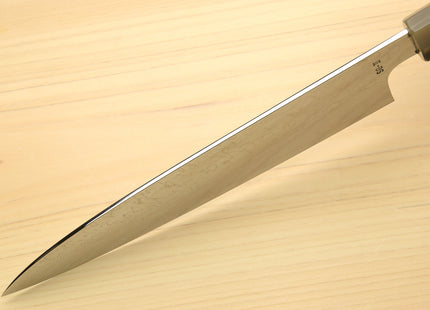 Yoshihiro Damascus SG2 (R2) Semi-Stainless Gyuto Chef Knife with Ocean Blue Handle (Blade Length 8.25" (210mm))