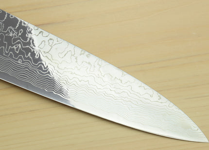 Yoshihiro Damascus SG2 (R2) Semi-Stainless Gyuto Chef Knife with Ocean Blue Handle (Blade Length 8.25" (210mm))