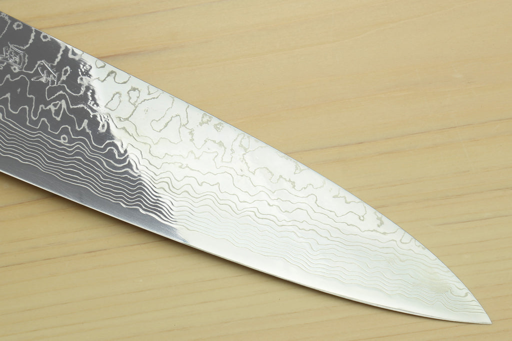 Yoshihiro Damascus SG2 (R2) Semi-Stainless Gyuto Chef Knife with Ocean Blue Handle (Blade Length 8.25" (210mm))