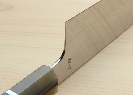 Yoshihiro Damascus SG2 (R2) Semi-Stainless Kiritsuke Chef Knife with Ocean Blue Handle (Blade Length 8.25" (210mm))