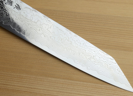 Yoshihiro Damascus SG2 (R2) Semi-Stainless Utility-Kiritsuke Chef Knife with Ocean Blue Handle (Blade Length 9.5" (240mm))
