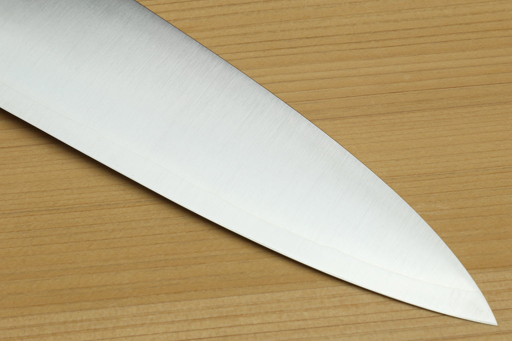 Yoshihiro HAP40 High Speed Stainless Steel Gyuto Chefs Knife Ocean Blue Handle with Alternative Ivory Bolster