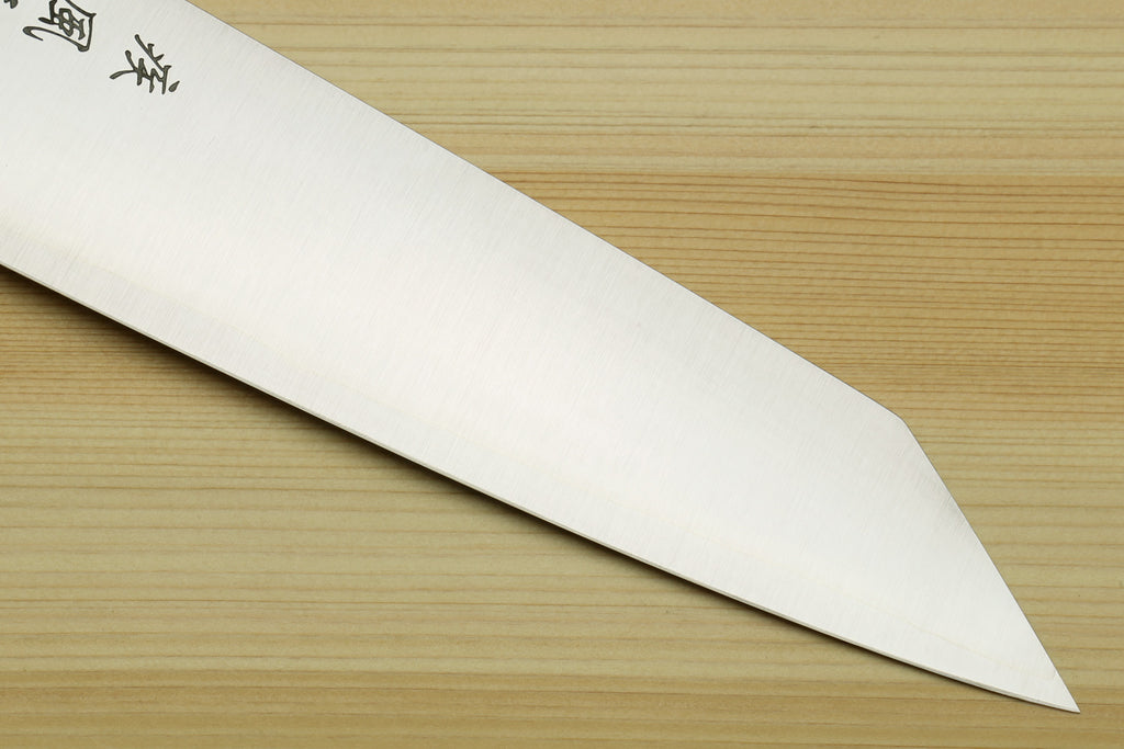Yoshihiro HAP40 High Speed Stainless Steel Kiritsuke Multipurpose Chefs Knife Ocean Blue Handle with Alternative Ivory Bolster