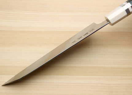 Yoshihiro HAP40 High Speed Stainless Steel Kiritsuke Multipurpose Chefs Knife Ocean Blue Handle with Alternative Ivory Bolster