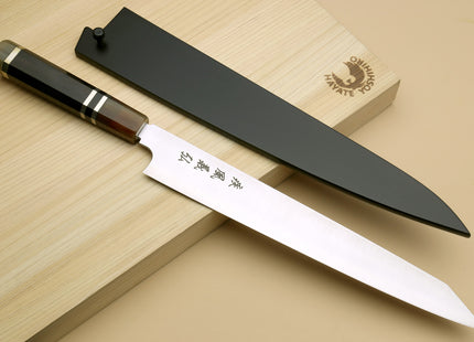 Yoshihiro HAP40 High Speed Stainless Steel Sujihiki-Kiritsuke Slicer Knife Octagonal Ebony wood Handle with Triple ring