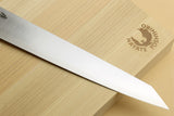 Yoshihiro HAP40 High Speed Stainless Steel Sujihiki-Kiritsuke Slicer Knife Triple Nickel Silver Ring and Ebony Handle