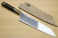 Yoshihiro HAP40 High Speed Stainless Steel Damascus Kiritsuke Multipurpose Chefs Knife, Octagonal Ebony Wood Handle with Triple Ring
