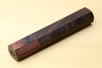 Rosewood handle with dark mahogany bolster and oval lanyard hole, for Petty knives