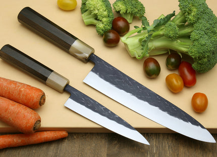 Yoshihiro Kurouchi Stainless Clad Nashiji High Performance SLD Gyuto & Petty 2pc Knife Set