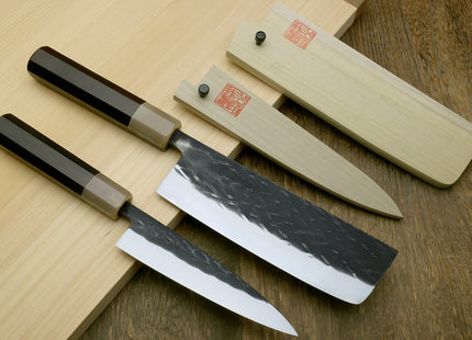 Yoshihiro Kurouchi Stainless Clad Nashiji High Performance SLD Nakiri & Petty 2pc Knife Set