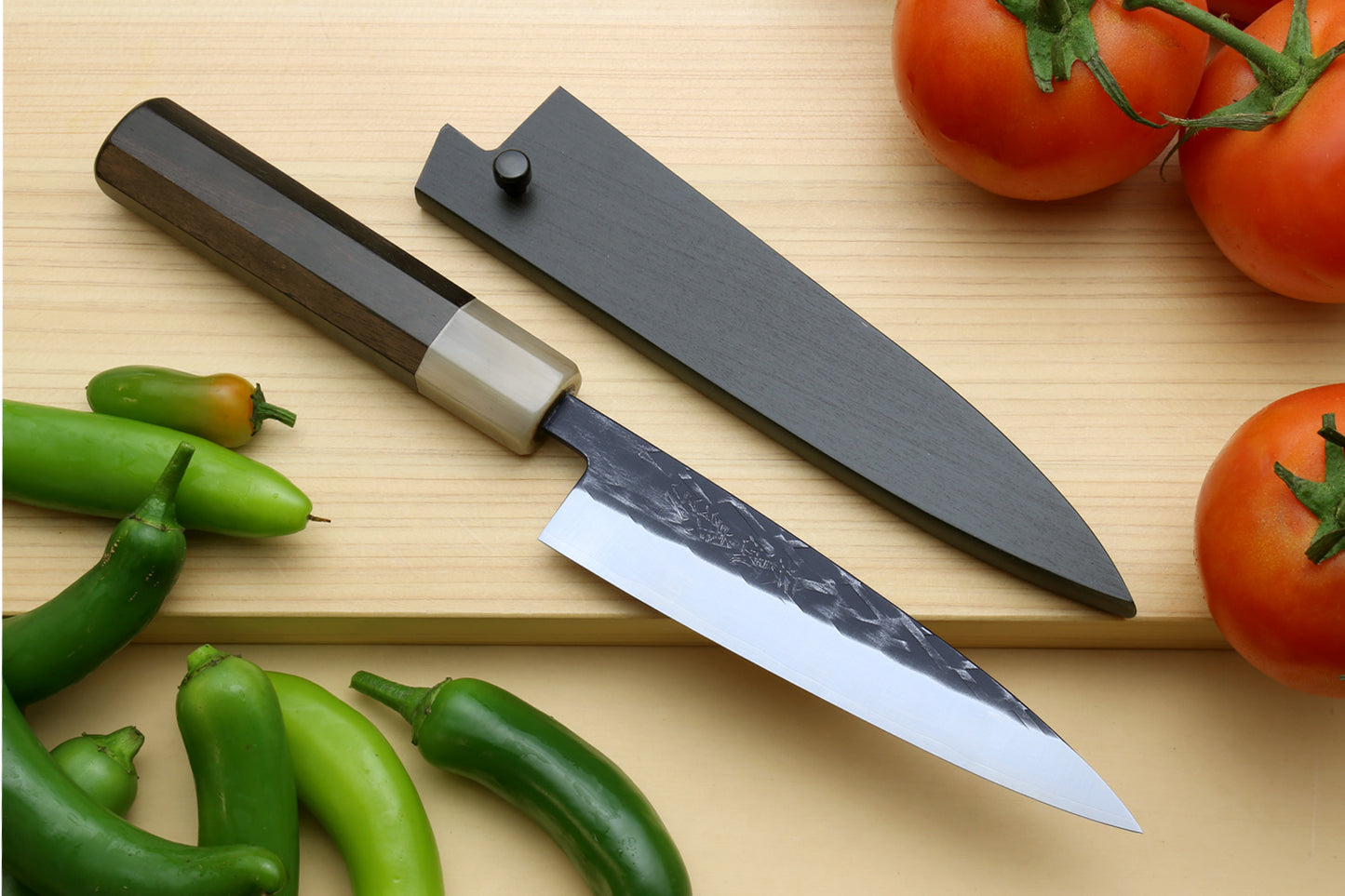 Yoshihiro Kurouchi Stainless Clad Nashiji High Performance SLD Santoku & Petty 2pc Knife Set