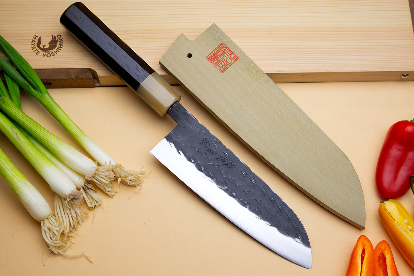 Yoshihiro Kurouchi Stainless Clad Nashiji High Performance SLD Santoku Multipurpose Knife