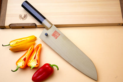 Yoshihiro Kurouchi Stainless Clad Nashiji High Performance SLD Santoku Multipurpose Knife