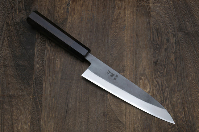 Yoshihiro Kurouchi Black-Forged Blue Steel Stainless Clad Petty Utility Knife Ebony wood Handle