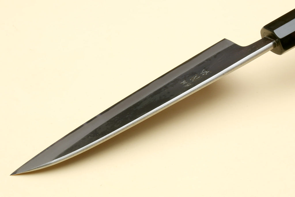 Yoshihiro Kurouchi Black-Forged Blue Steel Stainless Clad Petty Utility Knife Ebony wood Handle
