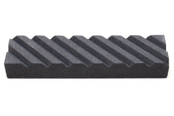 Sharpening stone fixer, black ribbed wedge block with stepped ridges