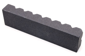 Sharpening stone fixer, black stepped abrasive bar with scalloped edge