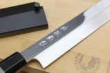 Yoshihiro SVG-10 Semi-Stainless Steel Mirror Finished Yanagi Sushi Sashimi Japanese Knife Ebony Handle with Triple Nickel Silver Ring
