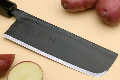 Yoshihiro Kurouchi High Carbon White Steel #2 Nakiri Japanese Vegetable Knife with Camphor Handle