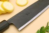 Yoshihiro Kurouchi High Carbon White Steel #2 Santoku Japanese Multipurpose Chef Knife with Camphor Handle